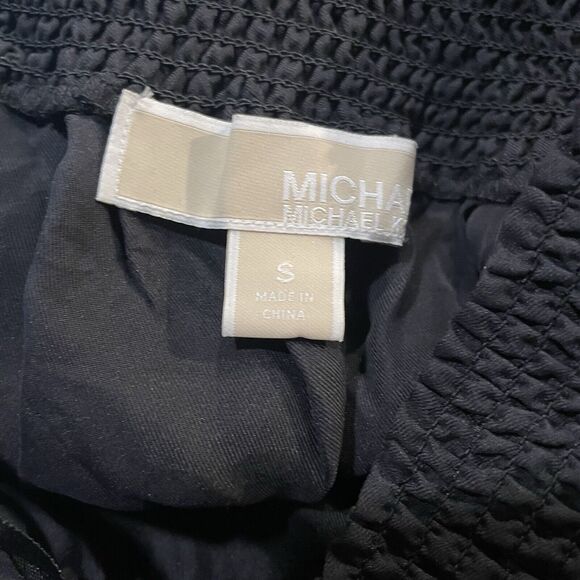 Michael Kors Dress Silk Off The Shoulder Ruffled Solid Black Womens Small - Picture 3 of 7